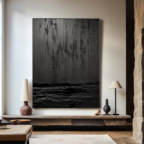 Black & White Abstract Painting #CXA 001 - Ins artcanvas