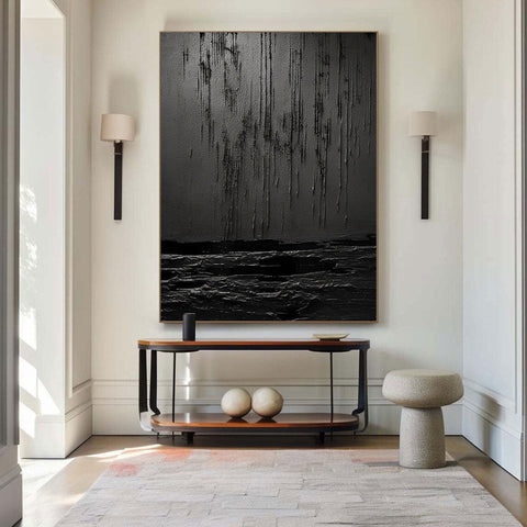 Black & White Abstract Painting #CXA 001 - Ins artcanvas