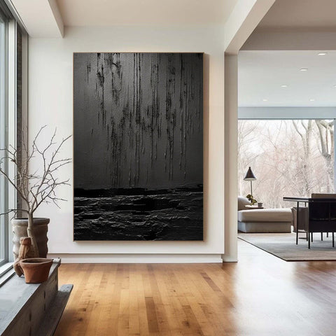 Black & White Abstract Painting #CXA 001 - Ins artcanvas