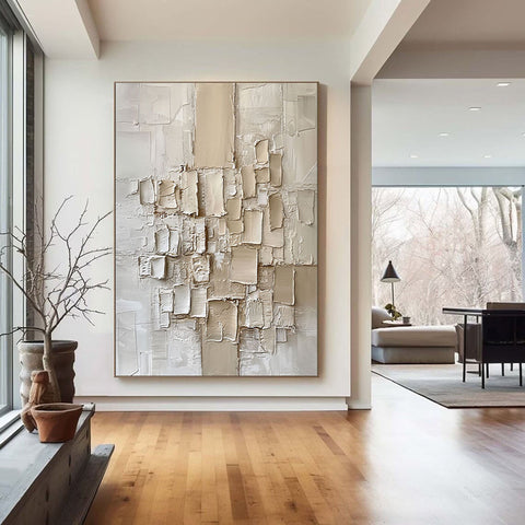 Abstract Textured Wall Art in Neutral Tones #BBM 021 - Ins artcanvas