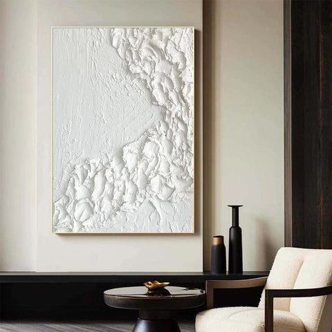 White Minimalist Abstract Painting #CXA 030