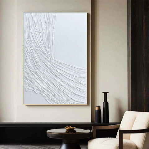 White Minimalist Abstract Painting #CXA 031