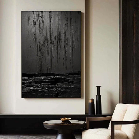 Black & White Abstract Painting #CXA 001 - Ins artcanvas