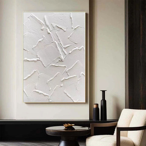 White Minimalist Abstract Painting #CXA 033