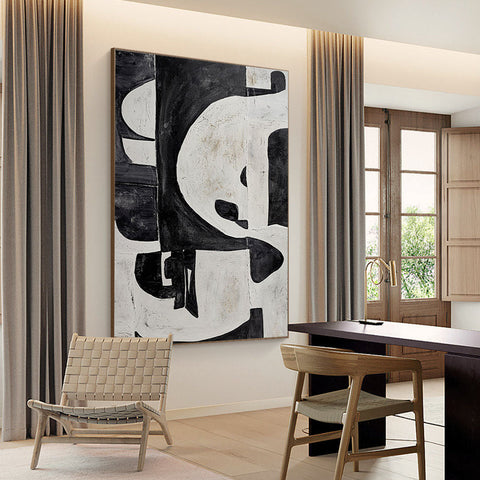 Black & White Abstract Painting #LL 012