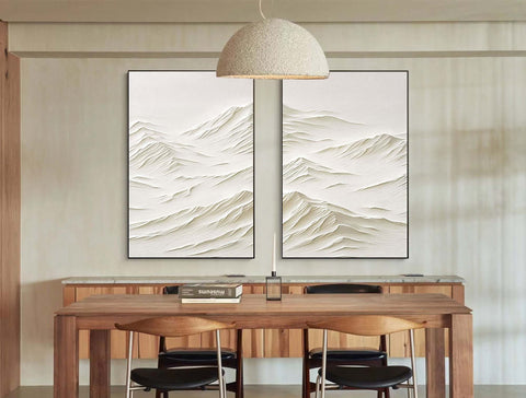 White Minimalist Painting Set Of 2 #WMS 001