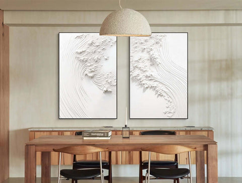 White Minimalist Painting Set Of 2 #WMS 008