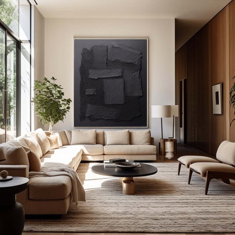 Black & White Abstract Painting #CXA 005 - Ins artcanvas