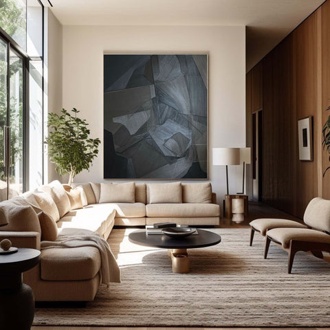 Black & White Abstract Painting #CXA 015 - Ins artcanvas