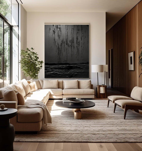 Black & White Abstract Painting #CXA 001 - Ins artcanvas