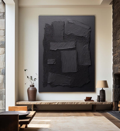 Black & White Abstract Painting #CXA 005 - Ins artcanvas