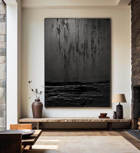 Black & White Abstract Painting #CXA 001 - Ins artcanvas