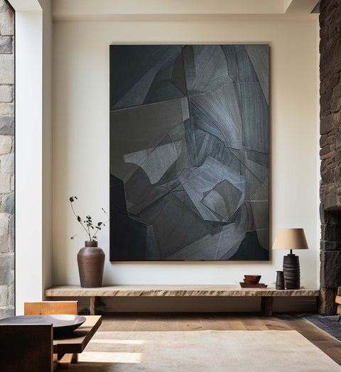 Black & White Abstract Painting #CXA 015 - Ins artcanvas