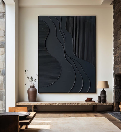 Black Minimalist Abstract Painting #BM 006