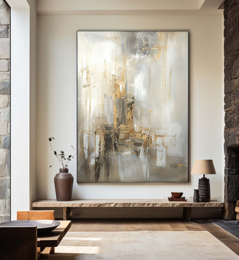 Beige & Brown Abstract Painting #CXA 006 - Ins artcanvas