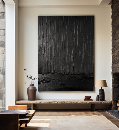 Black & White Abstract Painting #CXA 019 - Ins artcanvas