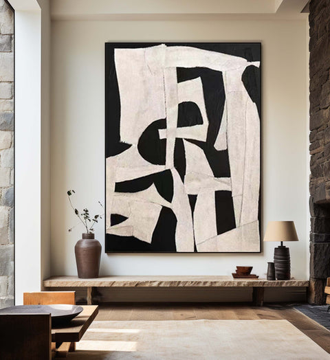 Black & White Abstract Painting #CXA 027