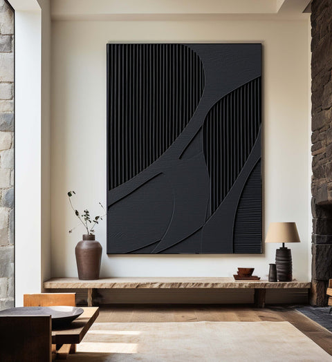 Black & White Abstract Painting #CXA 006 - Ins artcanvas