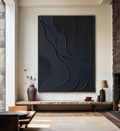 Black Minimalist Abstract Painting #BM 005