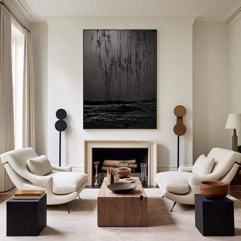 Black & White Abstract Painting #CXA 001 - Ins artcanvas