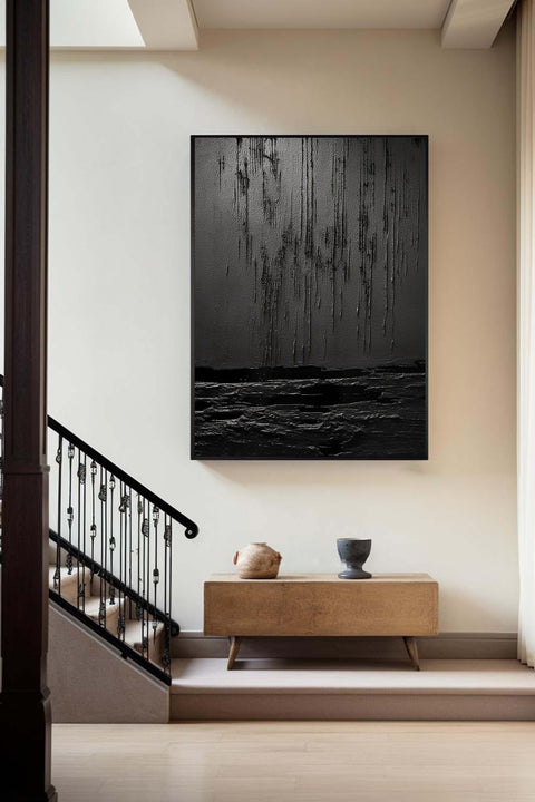 Black & White Abstract Painting #CXA 001 - Ins artcanvas