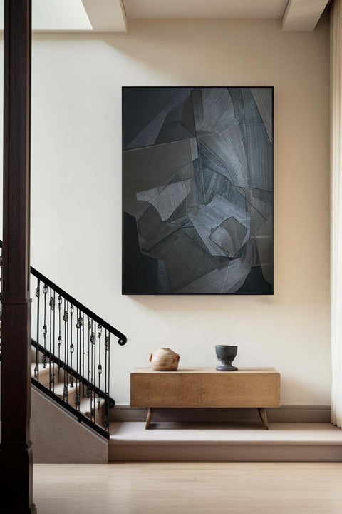 Black & White Abstract Painting #CXA 015 - Ins artcanvas