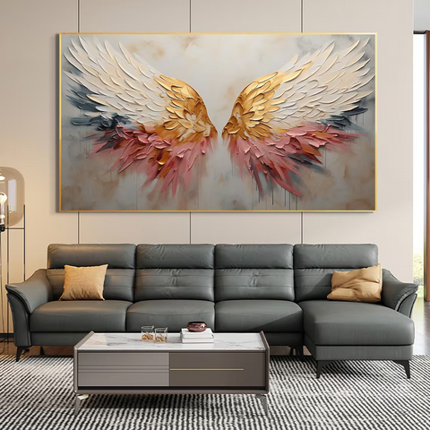 3D Angel Wing Abstract Wall Art in Soft Tones #BGA 022 - Ins artcanvas