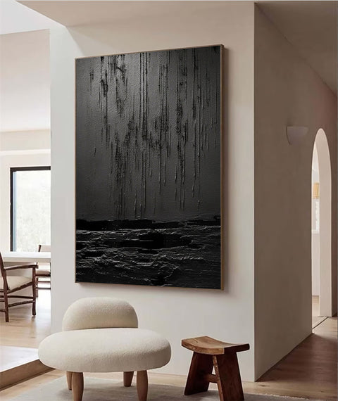 Black & White Abstract Painting #CXA 001 - Ins artcanvas