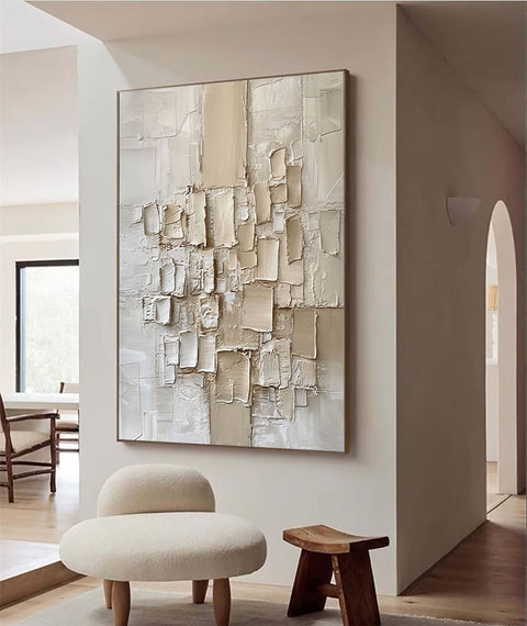 Abstract Textured Wall Art in Neutral Tones #BBM 021 - Ins artcanvas