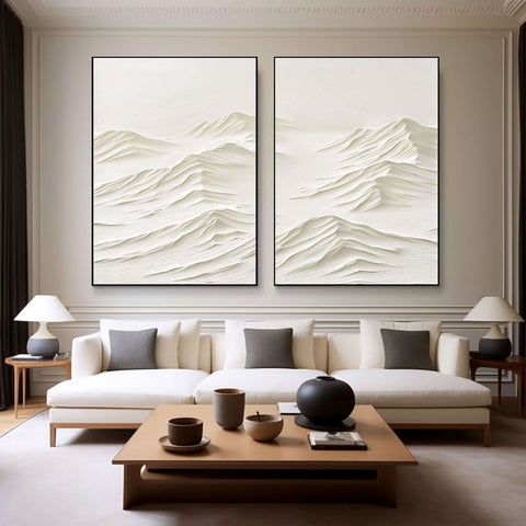 White Minimalist Painting Set Of 2 #WMS 002