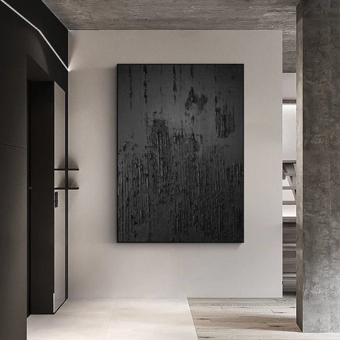 Black Minimalist Abstract Painting #AVG 004