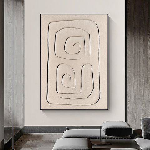 Beige & Brown Abstract Painting #CXA 018 - Ins artcanvas