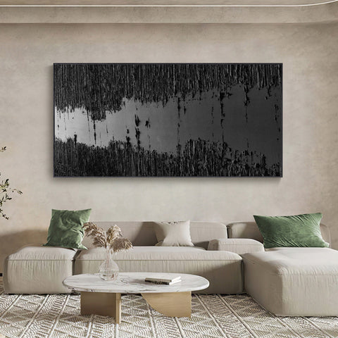 Black Minimalist Abstract Painting #AVG 009