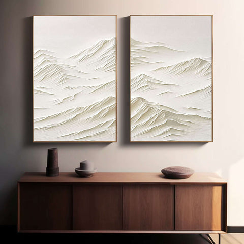 White Minimalist Painting Set Of 2 #WMS 001