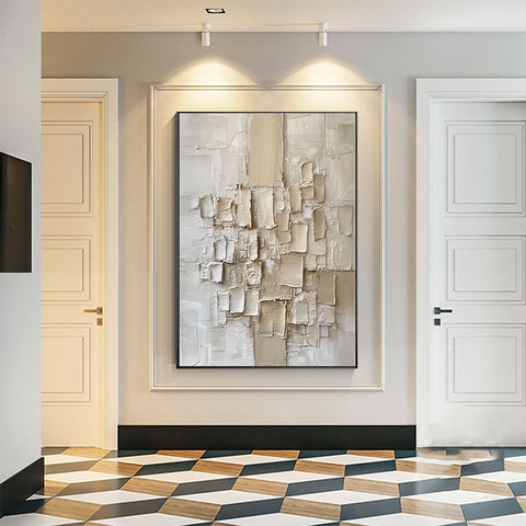 Abstract Textured Wall Art in Neutral Tones #BBM 021 - Ins artcanvas