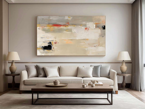 Beige & Brown Abstract Painting #BBA 010 - Ins artcanvas