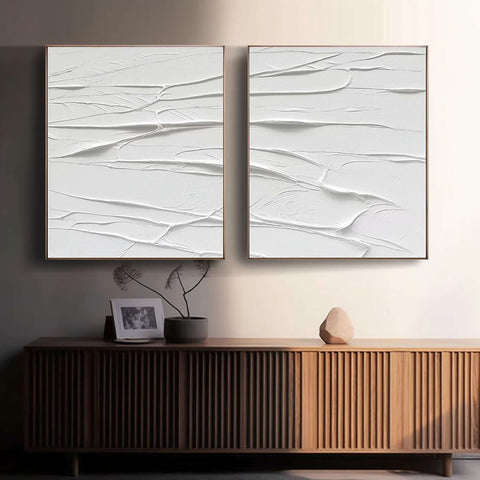 White Minimalist Painting Set Of 2 #WMS 007