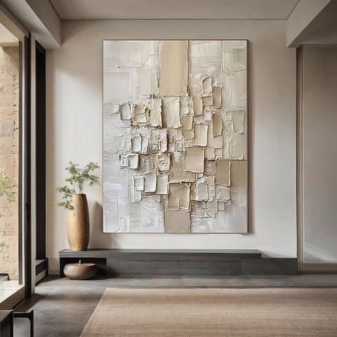 Abstract Textured Wall Art in Neutral Tones #BBM 021 - Ins artcanvas