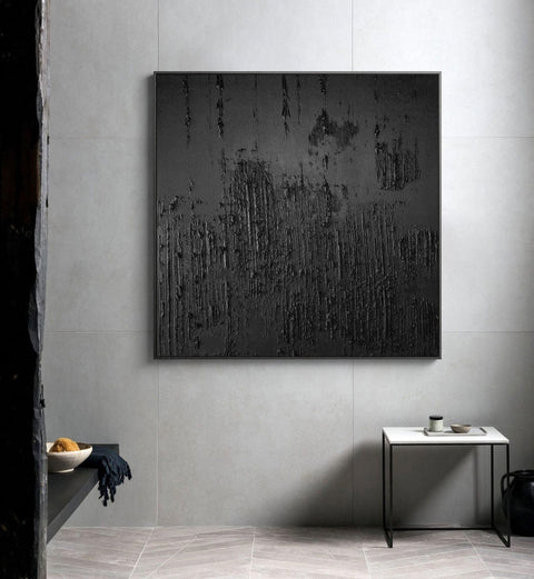 Black Minimalist Abstract Painting #AVG 012