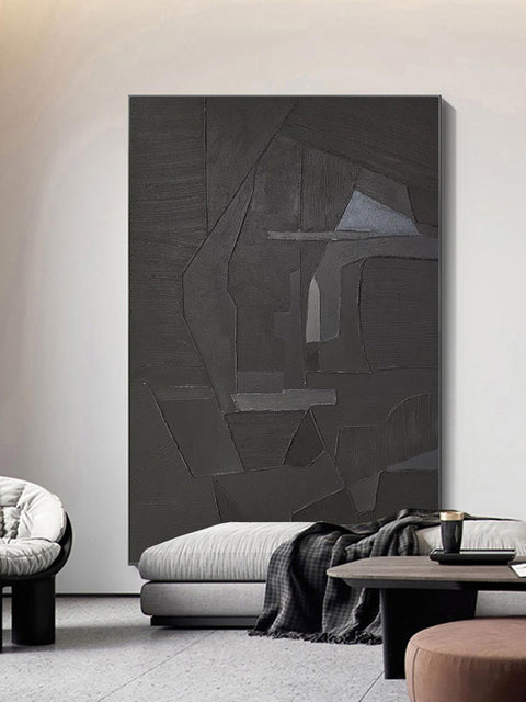 Black Minimalist Abstract Painting #AVG 003