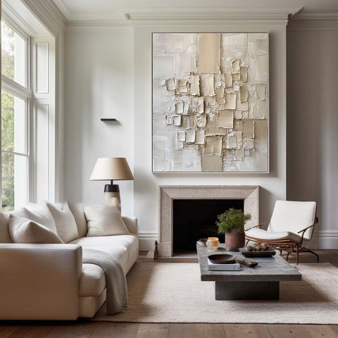 Abstract Textured Wall Art in Neutral Tones #BBM 021 - Ins artcanvas