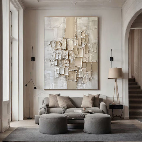 Abstract Textured Wall Art in Neutral Tones #BBM 021 - Ins artcanvas