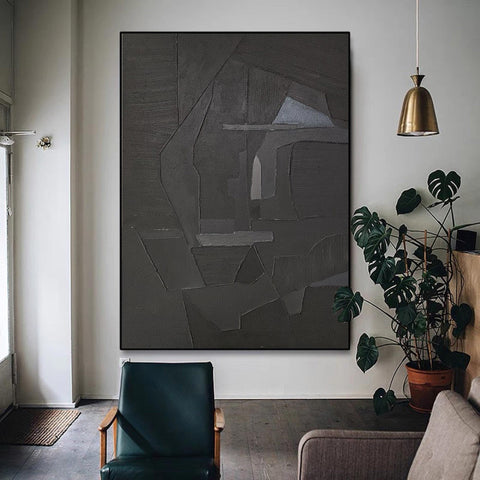 Black Minimalist Abstract Painting #AVG 003