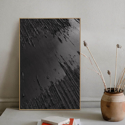 Black Minimalist Abstract Painting #AVG 007