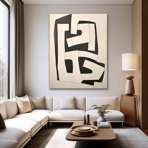 Beige & Brown Abstract Painting #CXA 001 - Ins artcanvas