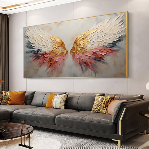 3D Angel Wing Abstract Wall Art in Soft Tones #BGA 022 - Ins artcanvas