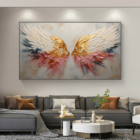 3D Angel Wing Abstract Wall Art in Soft Tones #BGA 022 - Ins artcanvas