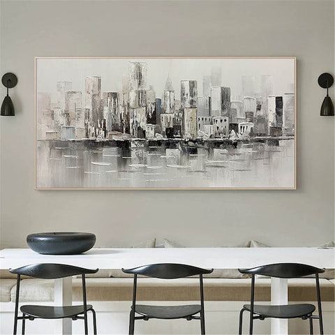 Black & White Abstract Painting #BWA 001 - Ins artcanvas