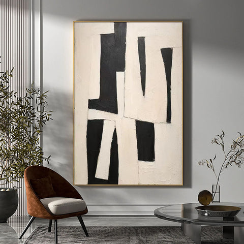 Black & White Abstract Painting #LL 001