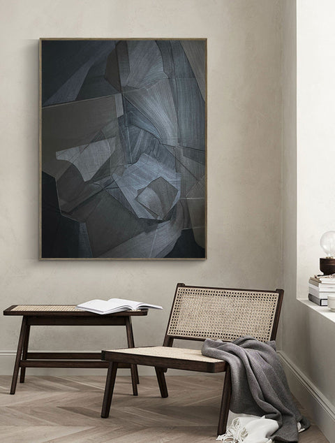 Black & White Abstract Painting #CXA 015 - Ins artcanvas